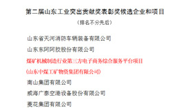 热烈祝贺山东中煤集团成功入选第二届山东工业突出贡献奖表彰奖候选企业